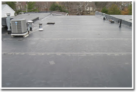 New flat roof around rooftop units